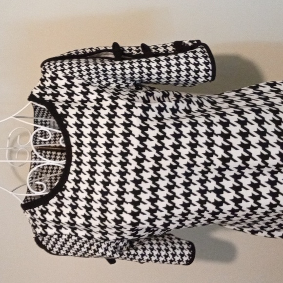 SHELBY & PALMER BLACK & WHITE HOUNDSTOOTH DRESS SIZE 6 - Picture 1 of 10